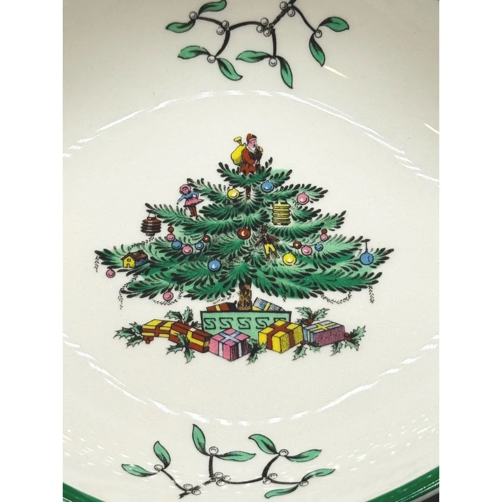 Spode Oval Christmas Tree Pickle Dish S3324 N Earthenware Serving Bowl